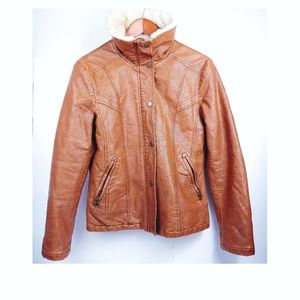 Giacca Vegan Leather Sherpa Lined Moto Jacket